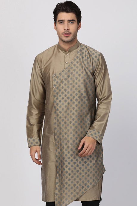 Cotton Art Silk Kurta In Beige