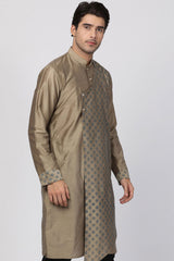 Cotton Art Silk Kurta In Beige