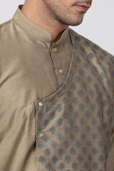 Cotton Art Silk Kurta In Beige