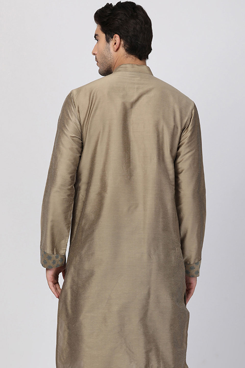 Cotton Art Silk Kurta In Beige