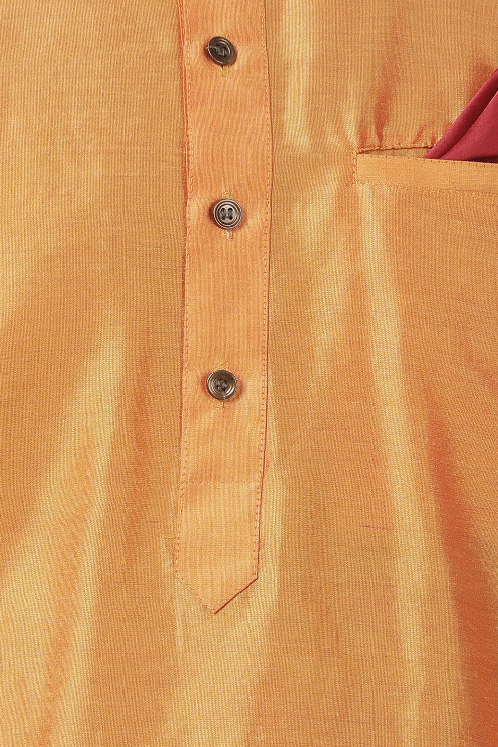 Men's Blended Cotton Kurta Set In Orange