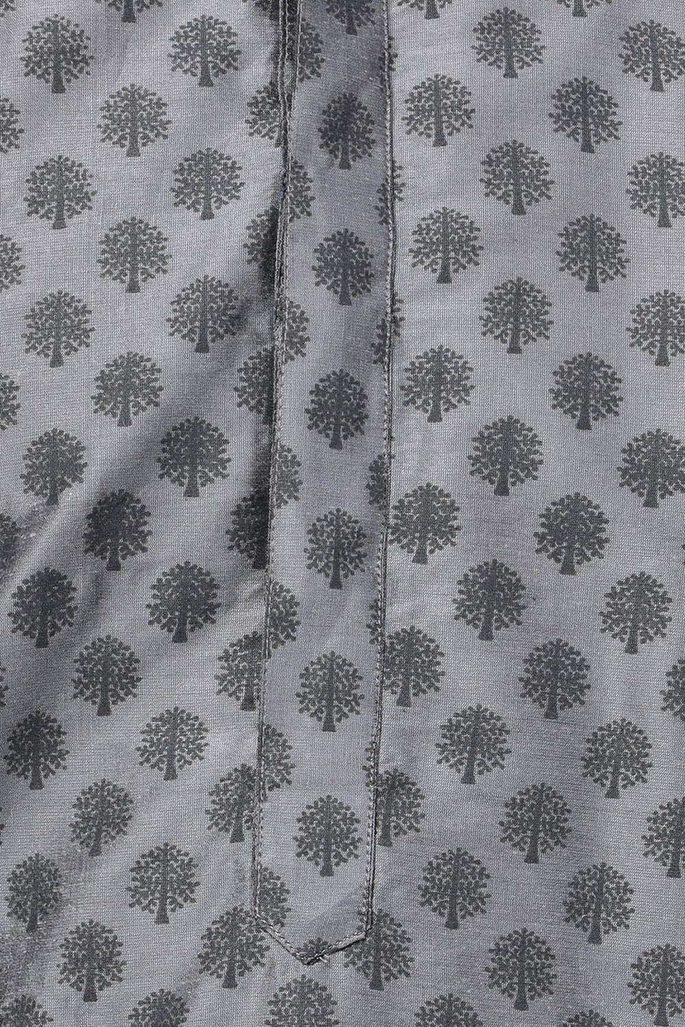 Men's Cotton Art Silk Kurta Set In Grey