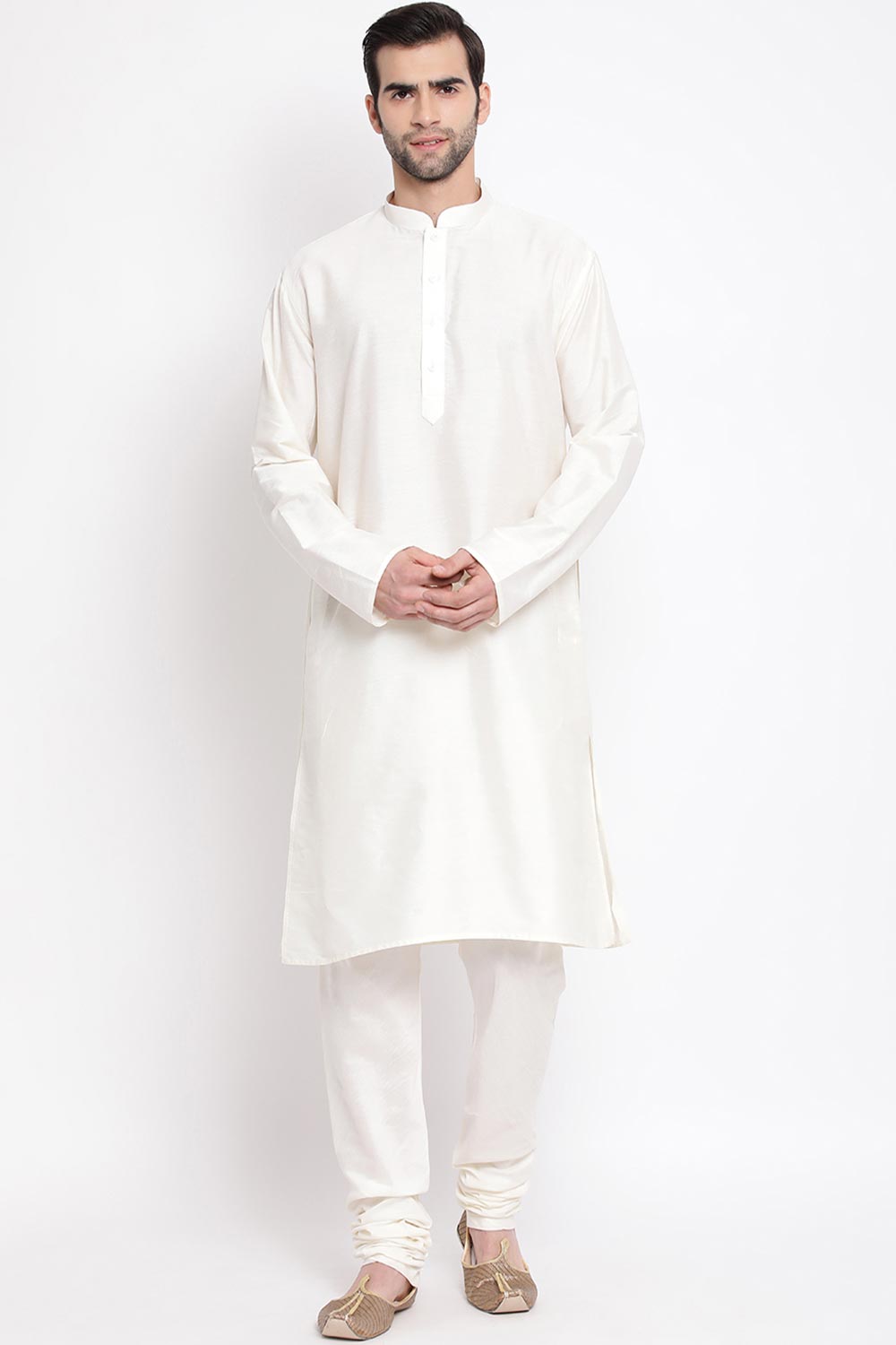 Cream Long Kurta Pyjama Set