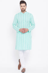 Green Long Kurta Pyjama Set