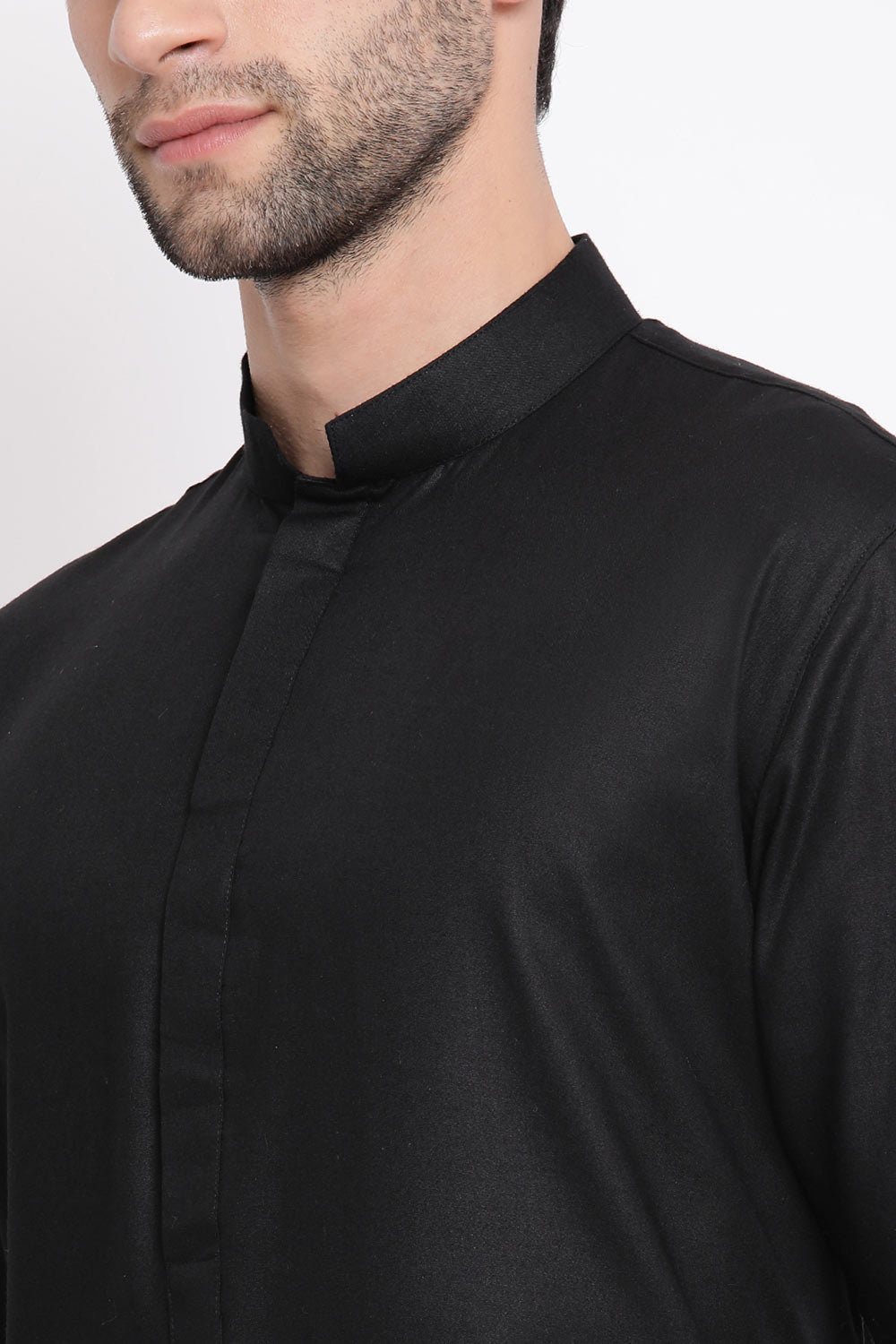 Long Solid Kurta in Black