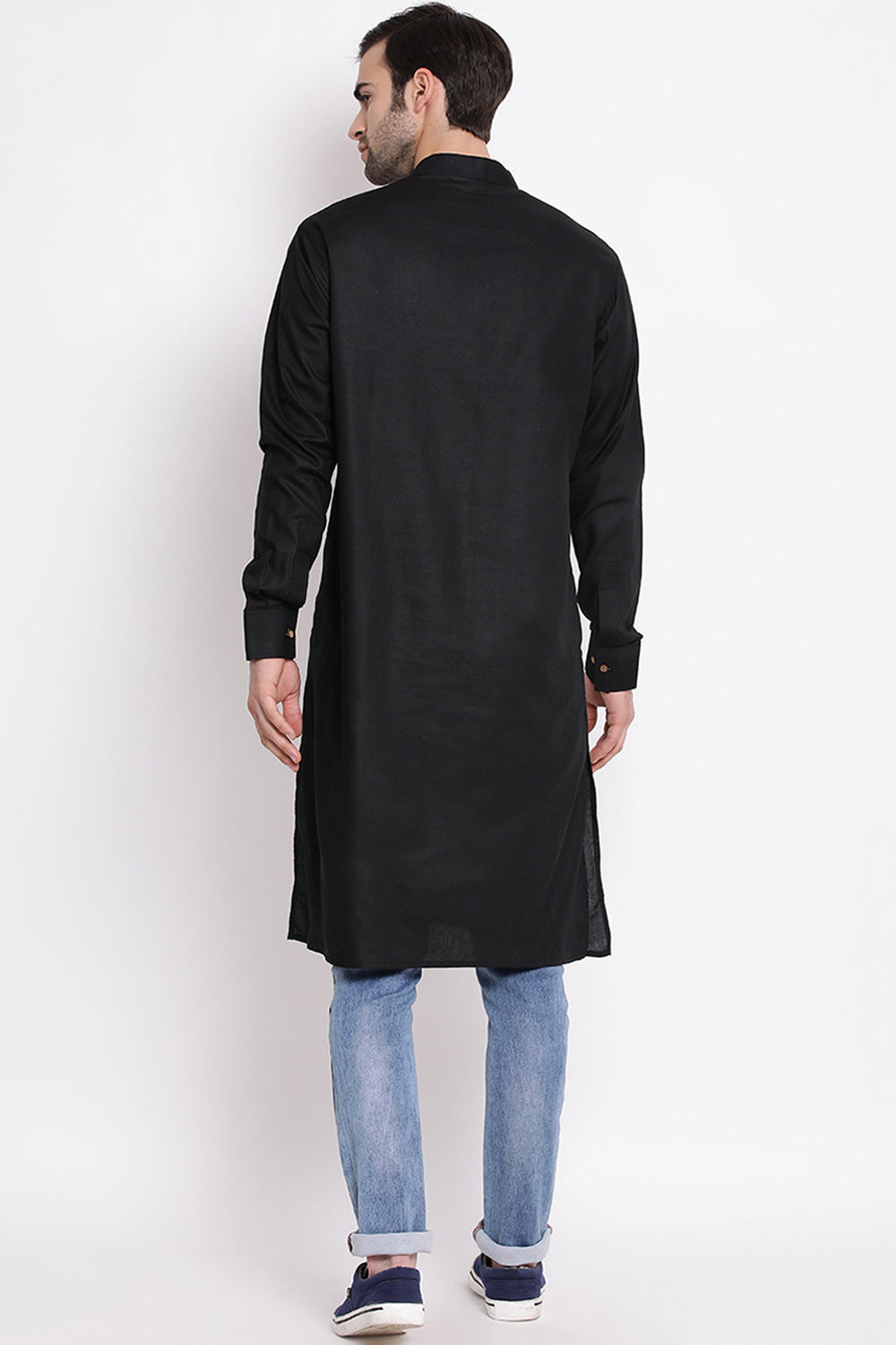 Solid Black Kurta for Festive Wear