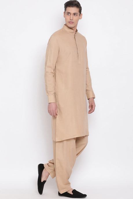 Shop Brown Solid Kurta and Patiala Set