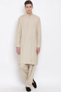 Buy Men's Blended Cotton Solid Kurta and Patiala Set in Green