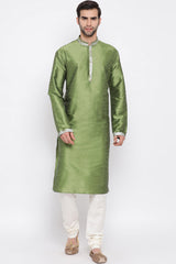 Green Long Kurta Pyjama Set