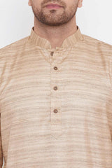 Striped Beige Kurta for Festive Wear