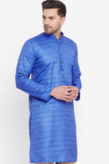 Long Striped Kurta in Blue