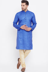 Blue Long Kurta Pyjama Set