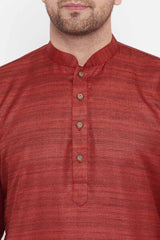 Striped Maroon Kurta for Festive Wear