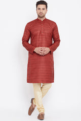 Maroon Long Kurta Pyjama Set