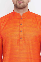 Striped Orange Kurta for Festive Wear