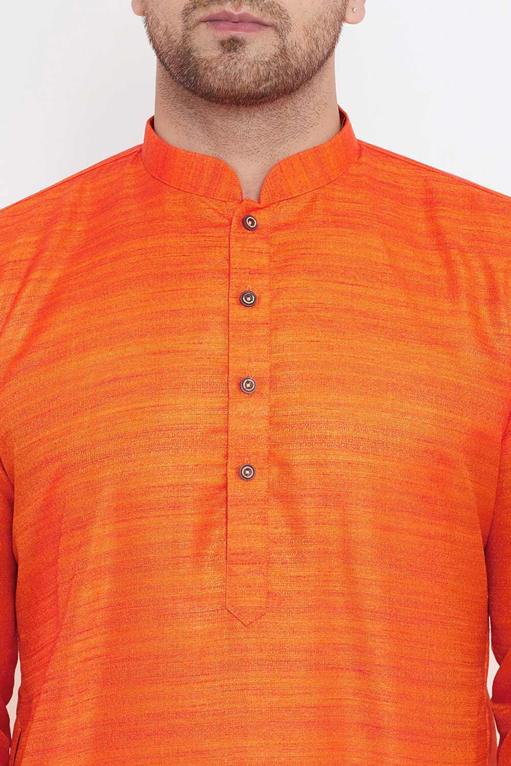 Striped Orange Kurta Pyjama Set for Casual Wear