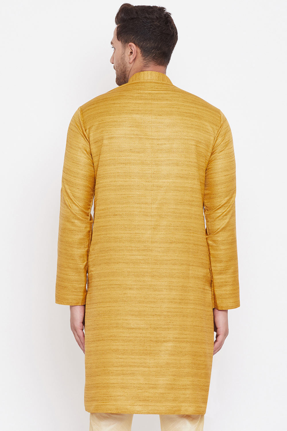 Designer Festive Silk Mustard Kurta