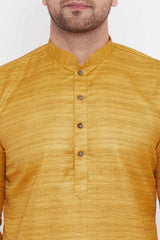 Striped Mustard Kurta Pyjama Set for Casual Wear