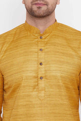 Striped Mustard Kurta Pyjama Set for Casual Wear