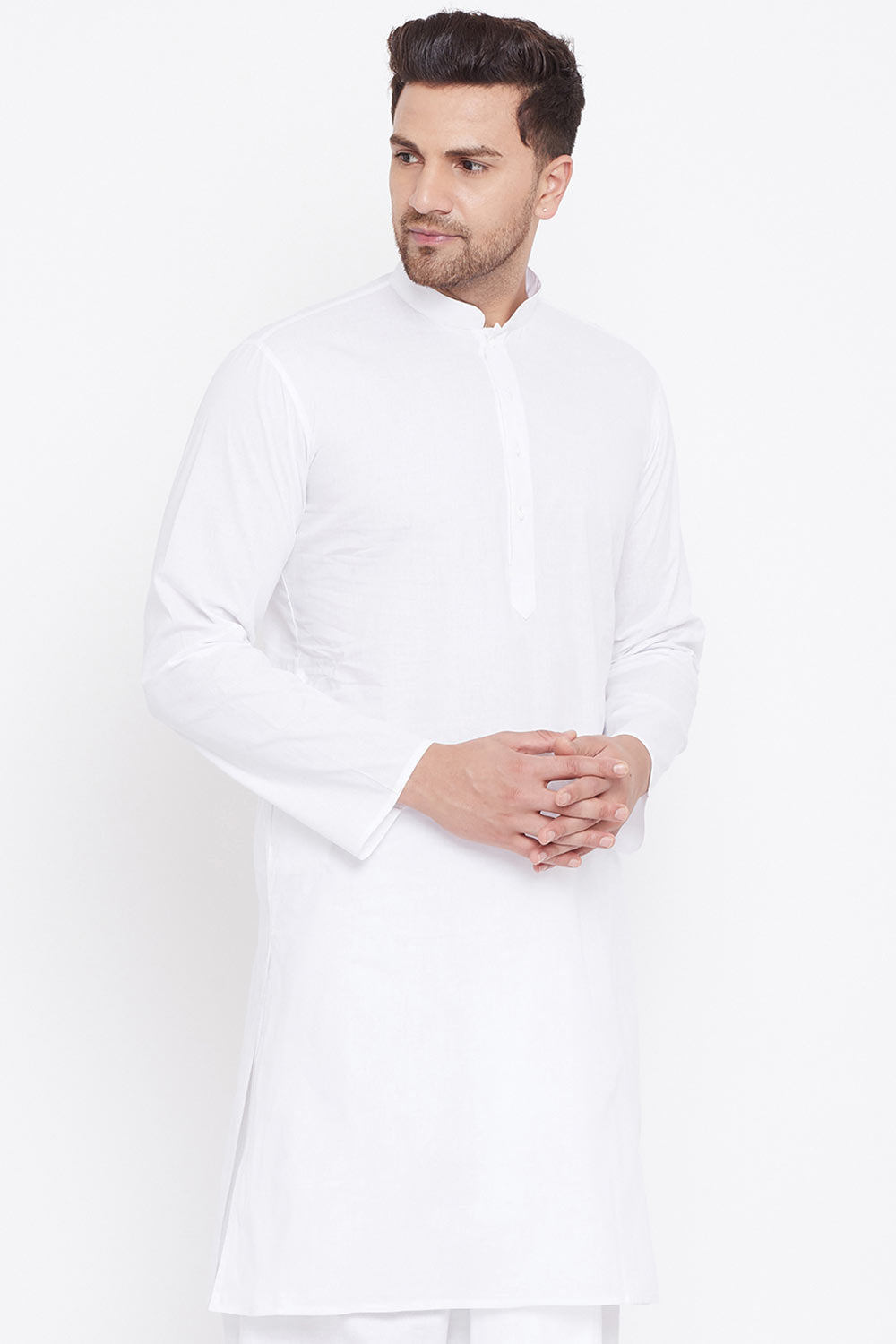 Long Solid Kurta in White