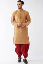 Buy Men's Polyester Solid Kurta Set in Rose Gold