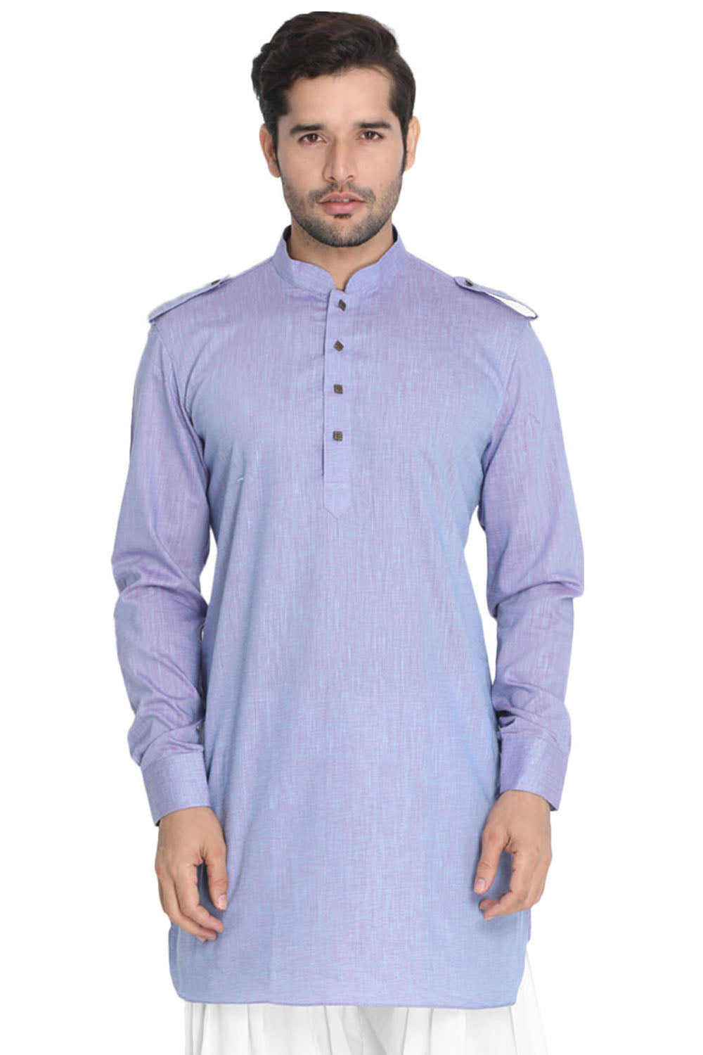 Men's Blended Cotton Kurta In Blue