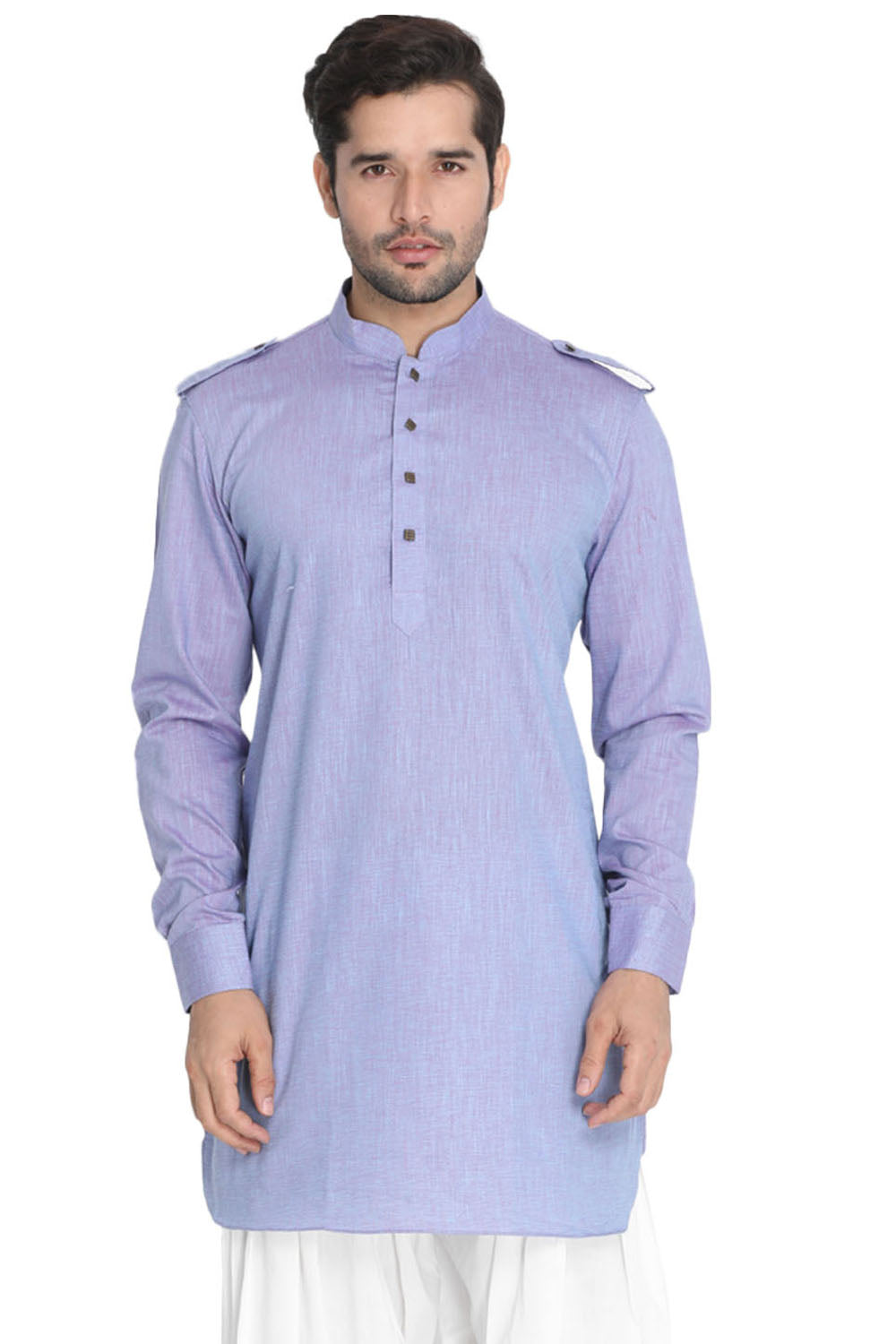 Men's Blended Cotton Kurta Set in Blue