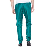 Men's Cotton Art Silk Solid Churidar Pajama In Green