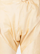 Men's Cotton Art Silk Solid Churidar Pyjama in Gold
