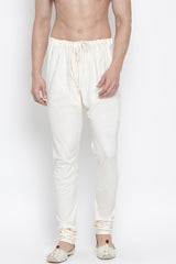 Men's Cotton Churidar Pyjama in Off White