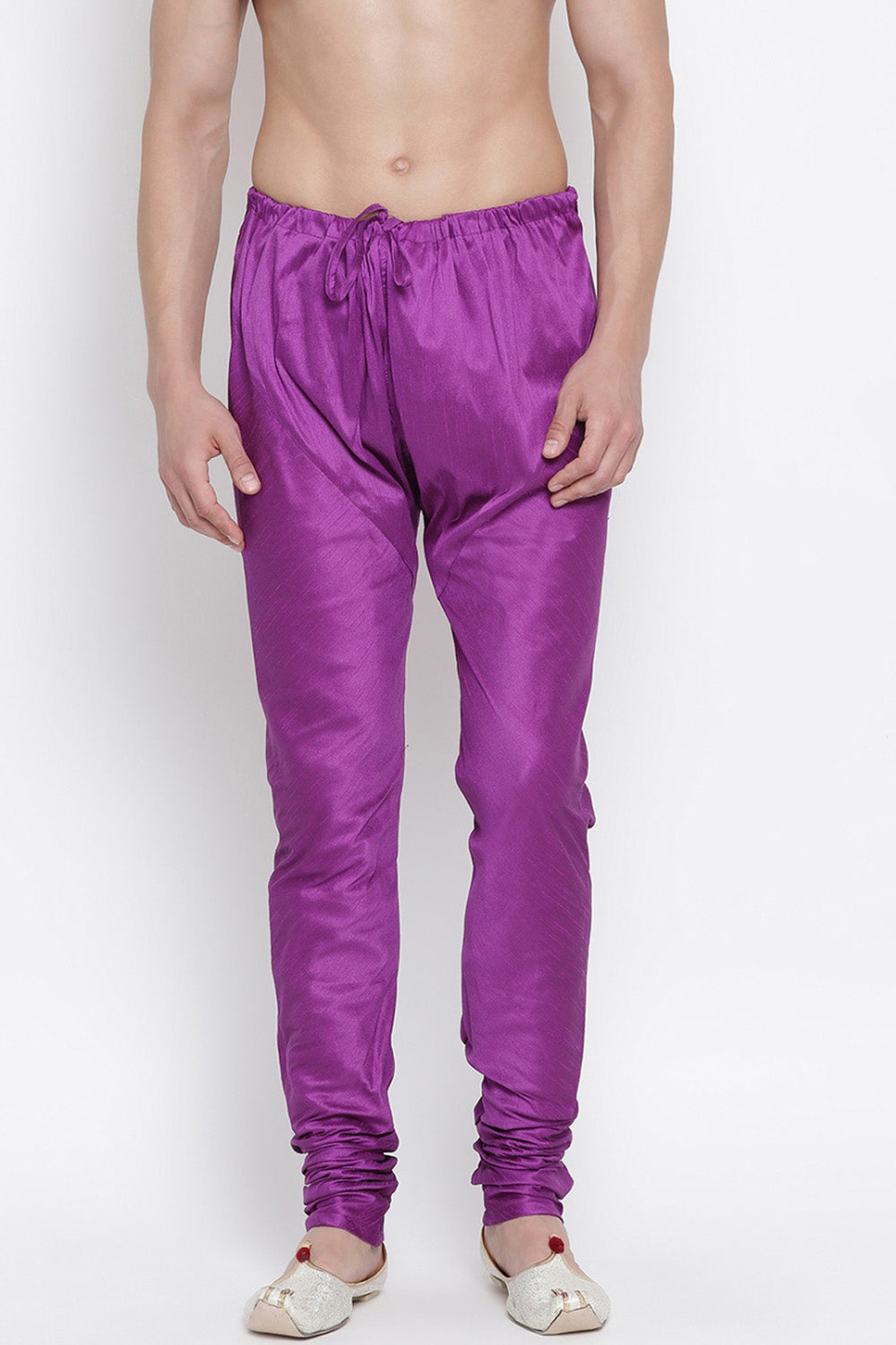 Men's Cotton Churidar Pajama In Purple