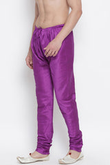 Men's Cotton Churidar Pajama In Purple