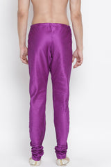 Men's Cotton Churidar Pajama In Purple