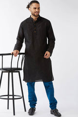 Buy Men's Cotton Silk Blend Solid Churidar in Turquoise - Zoom in