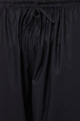 Buy Men's blended Cotton Solid Pyjama in Black - Side