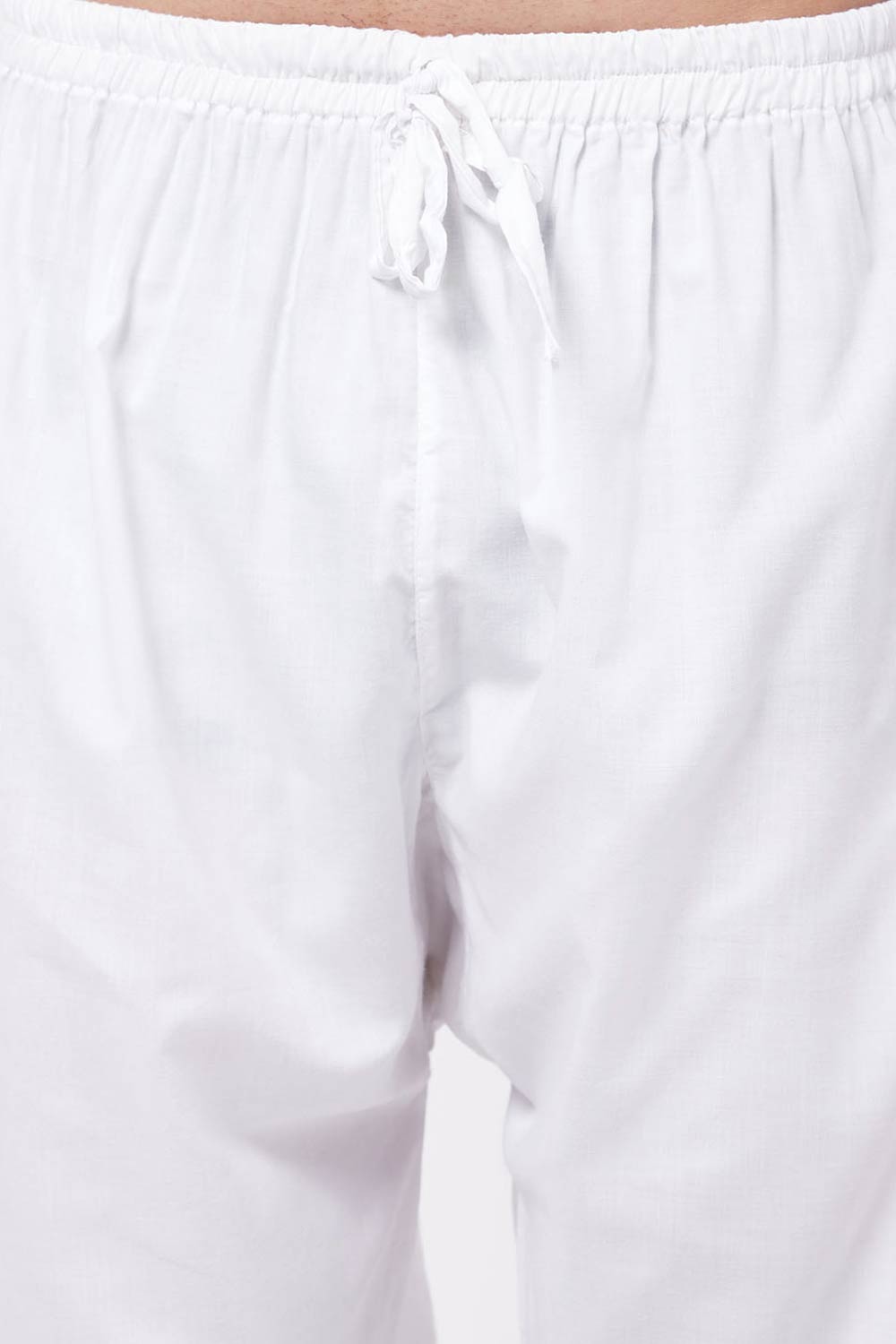 Buy Men's blended Cotton Solid Pyjama in White - Side