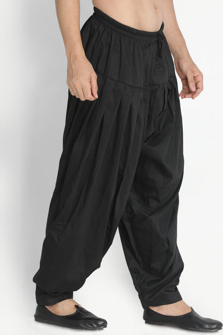 Men's Blended Cotton Patiala Pyjama in Black