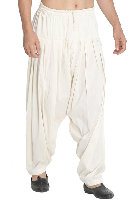 Cream Cotton Pyjama for Men's