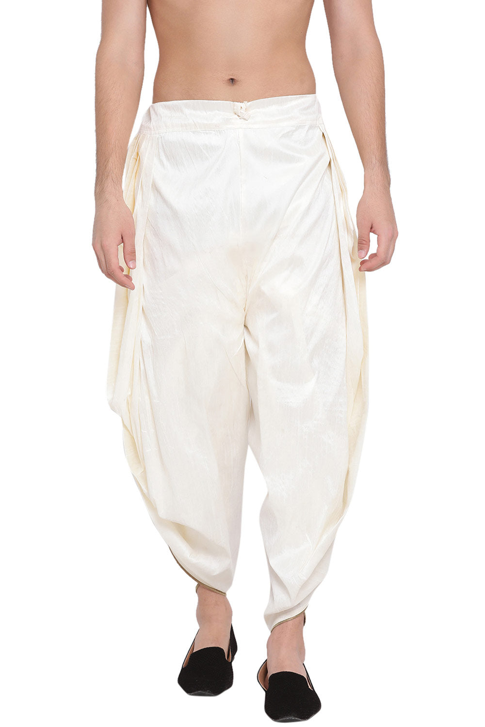 Buy Art Silk Solid Dhoti in Cream