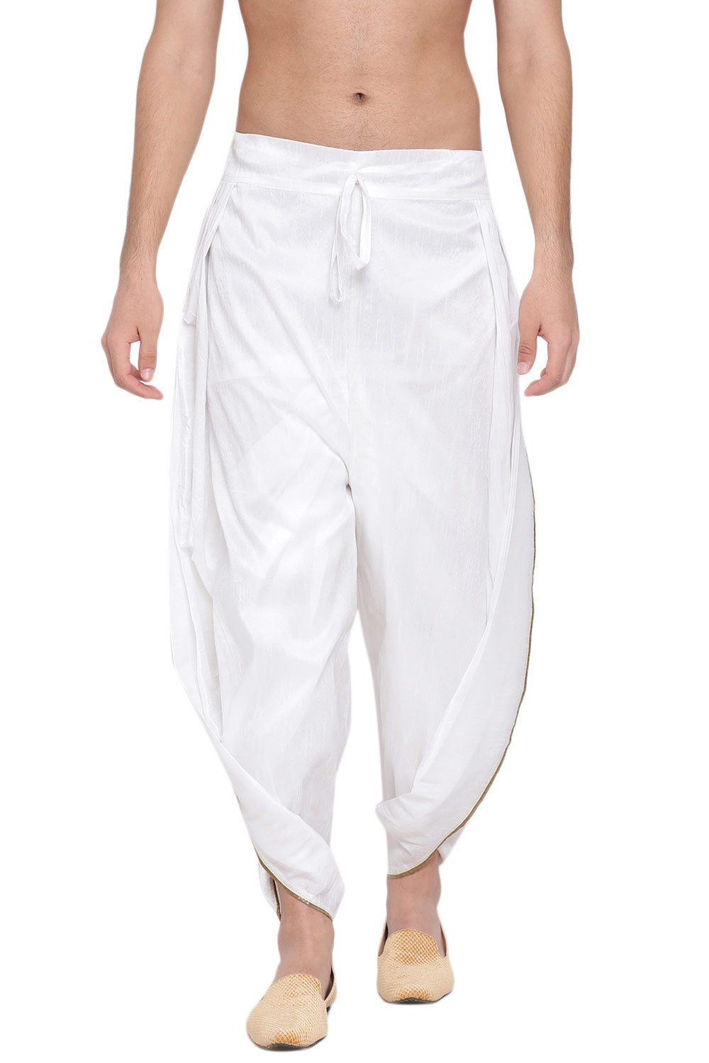 Buy Art Silk Solid Dhoti in White