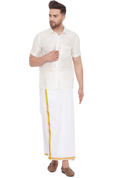 RAMRAJ COTTON Men Cotton Blend Half Sleeve Shirt(Cream_1;38) : :  Clothing & Accessories