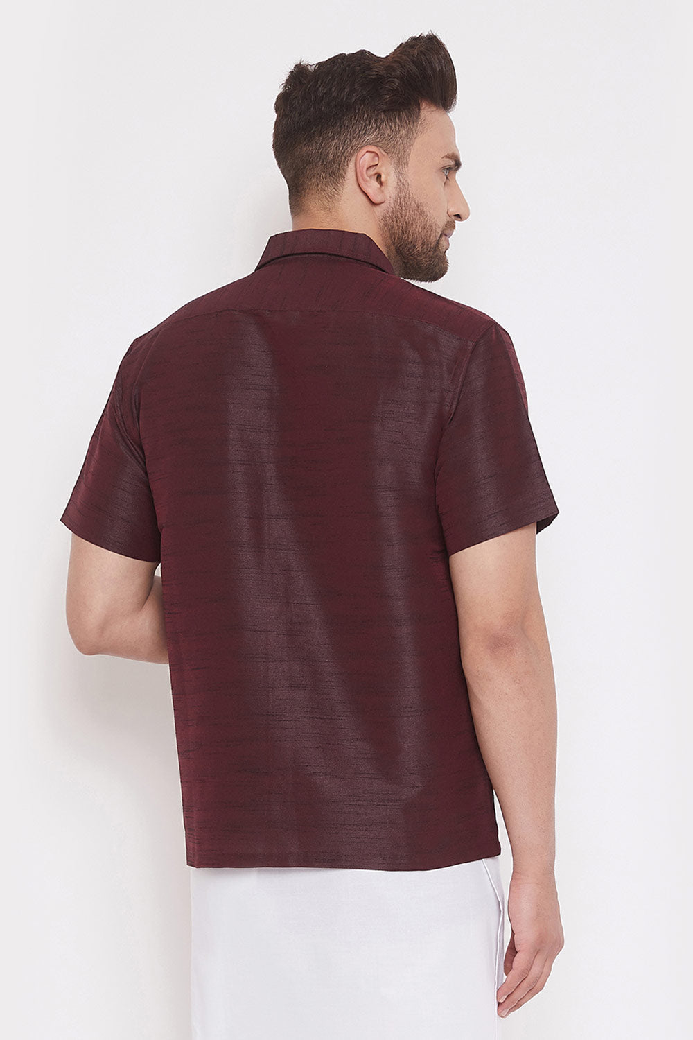 Solid Maroon Shirt for Casual Wear