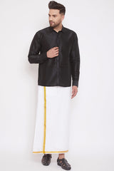 Shop Art Silk Black Shirt