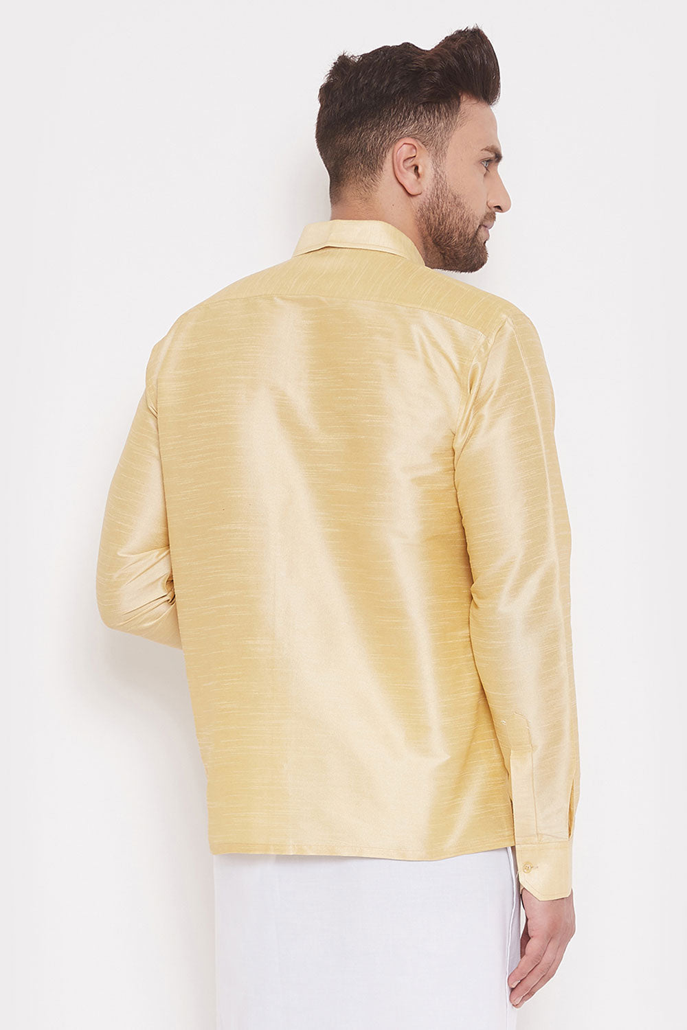 Solid Gold Shirt for Casual Wear