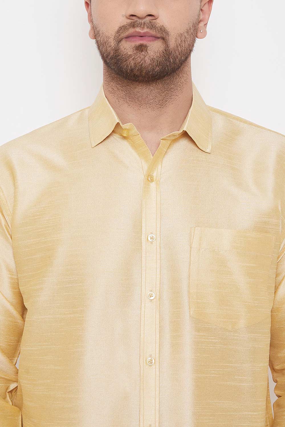 Latest Ethnic Gold Men's Shirt