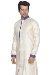 Men's Cotton Art Silk Sherwani Top In Beige