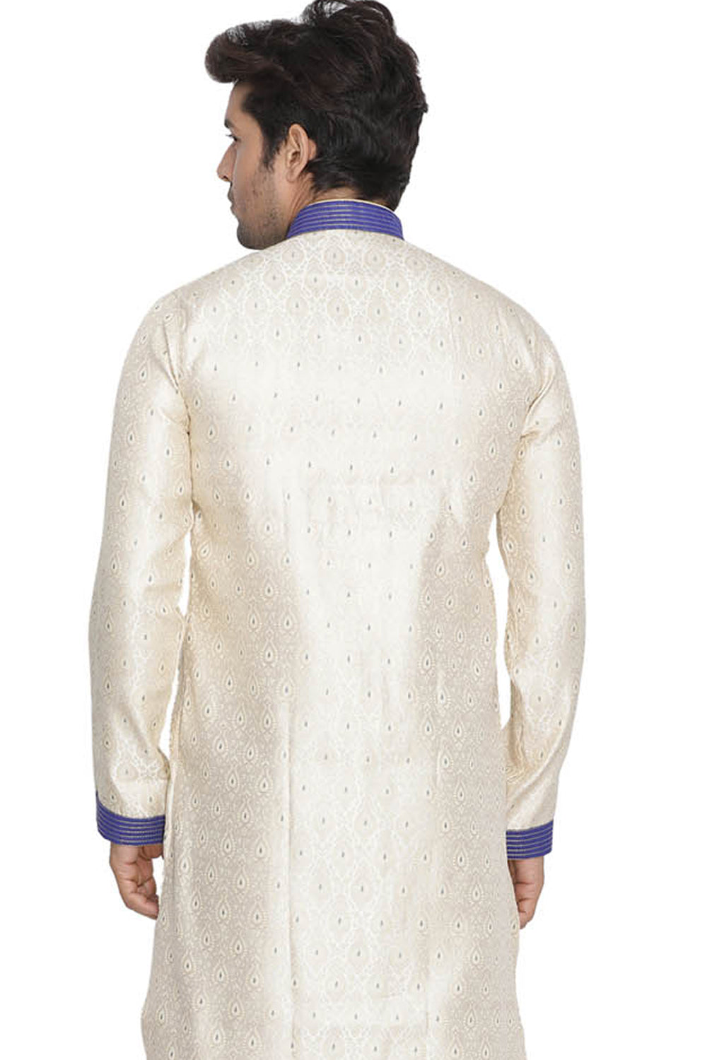 Men's Cotton Art Silk Sherwani Top In Beige