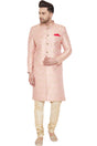 Buy Men's Art Silk Woven Design Sherwani Set in Pink