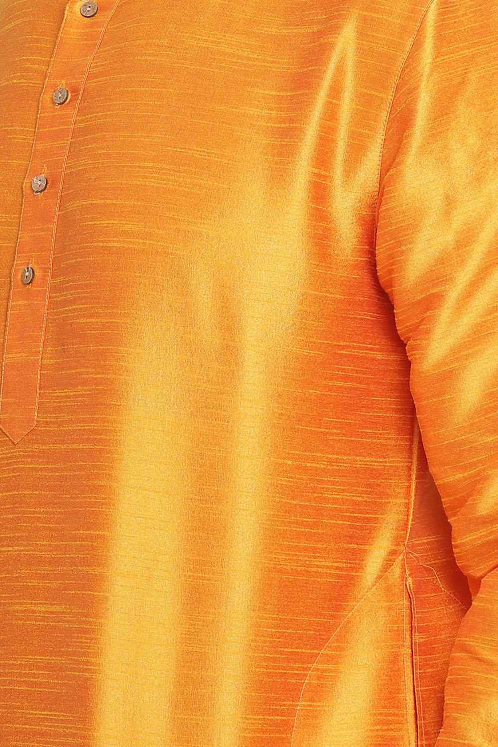 Cotton Art Silk Kurta Top in Orange