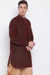 Solid Maroon U Kurta for Festive Wear